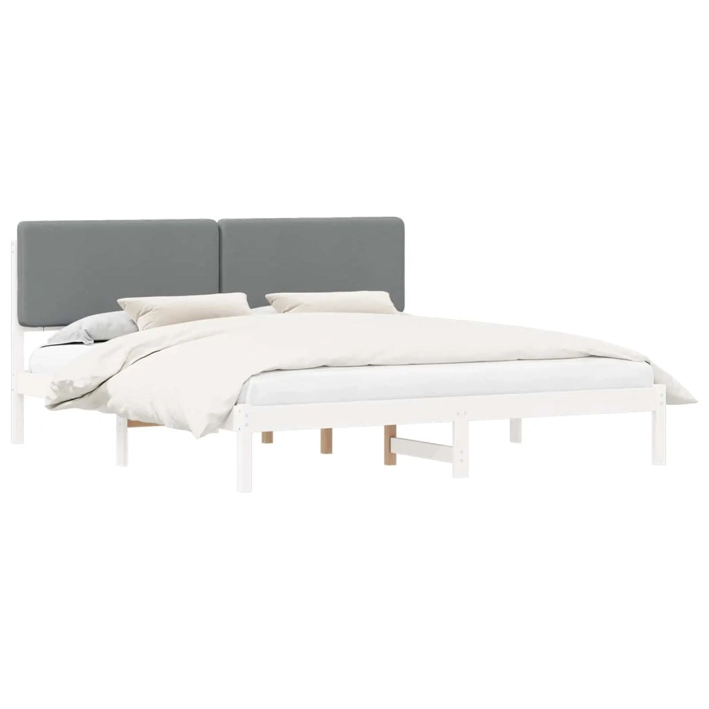 Letto con Testiera Rivestita Grigio chiaro 180 x 200 cm 877893