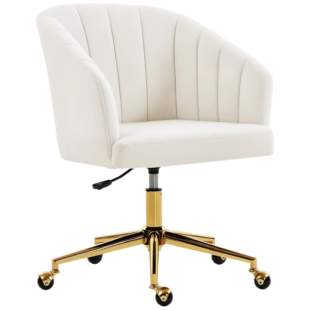 Sedia da ufficio ¨C zephmum ¨C tessuto velluto, struttura metallo, colore crema