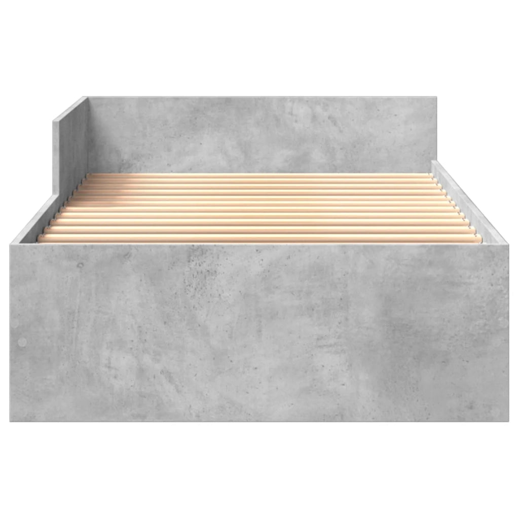Struttura letto con testata-Giroletto Grigio Cemento 80 x 200 cm 306999