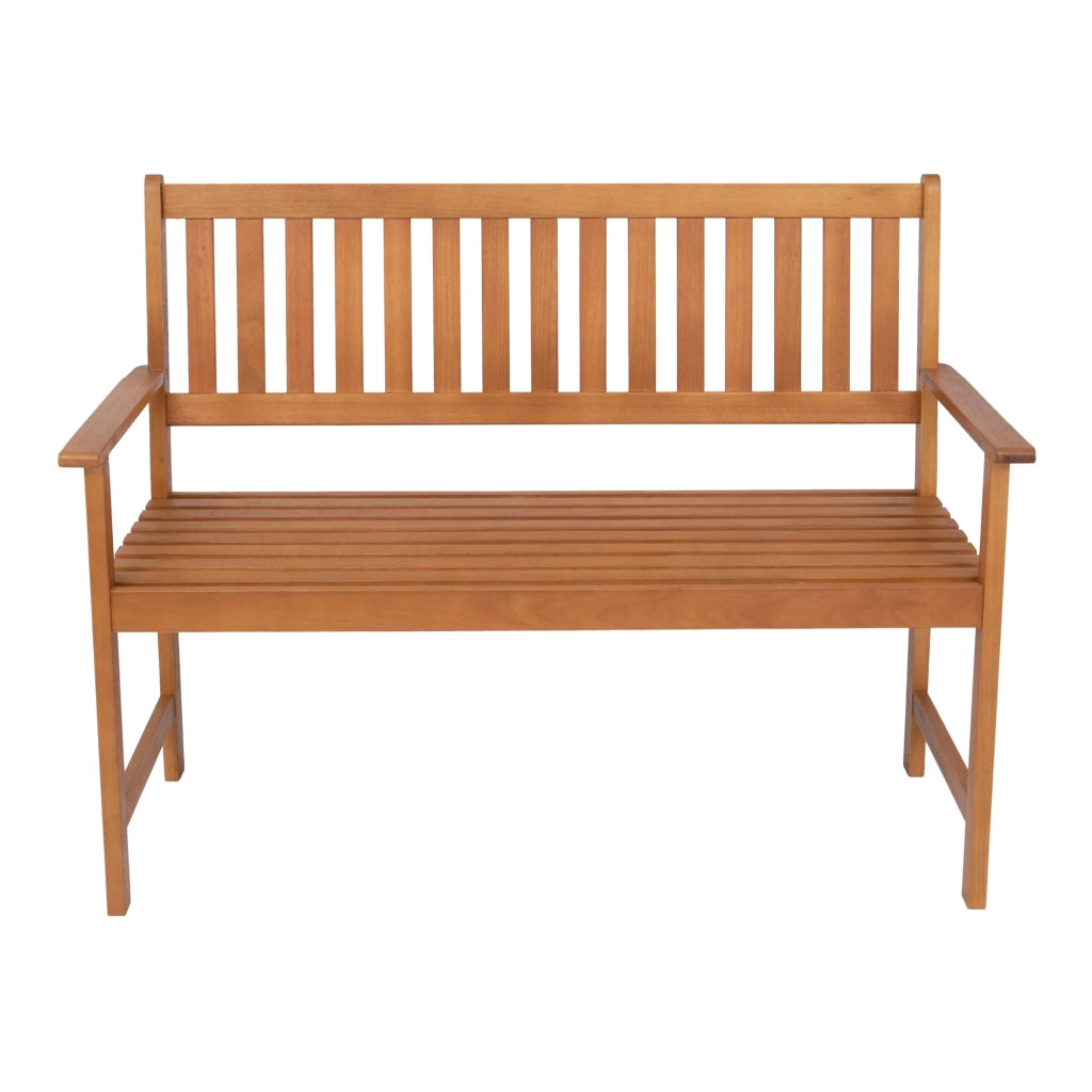 Panca da giardino per 2 persone legno di eucalipto 120 x 58 x 90 cm finitura naturale 03_0008962