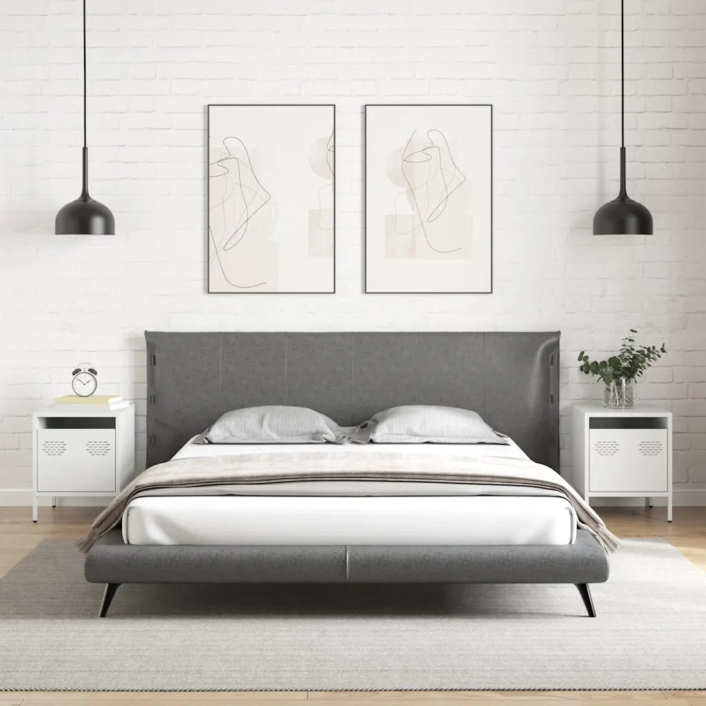 Comodini 2 pz Bianco 35x39x43,5 cm in Acciaio 851255