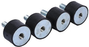 4 pz Auto Ammortizzatore - Blocco Silenzioso in Gomma - Nero e Argento - Bobine Anti-vibrazioni - Adatto per Diversi Veicoli