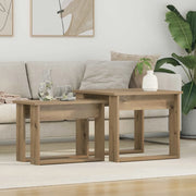 Set di Tavolini da Caffè 2 pcs Rovere artigianale