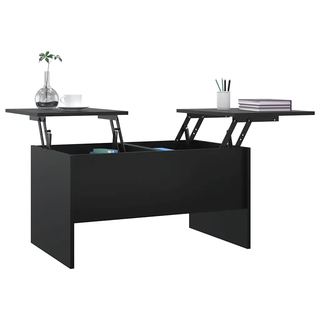 Tavolino da Salotto Nero 80x50x42,5 cm in Legno Multistrato 809729