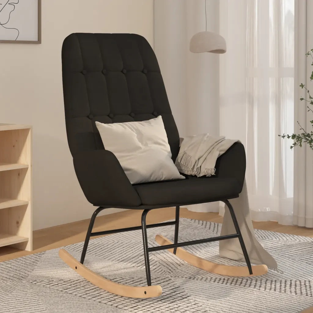 Sedia a Dondolo Nera in Tessuto cod mxl 51095