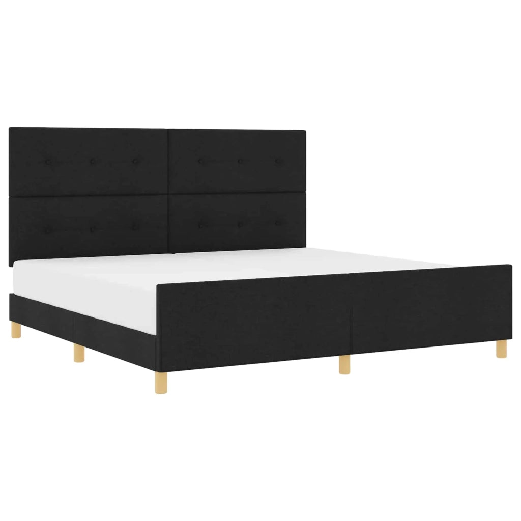 Struttura del letto con testiera Nero 200 x 200 cm Tessuto 3344755