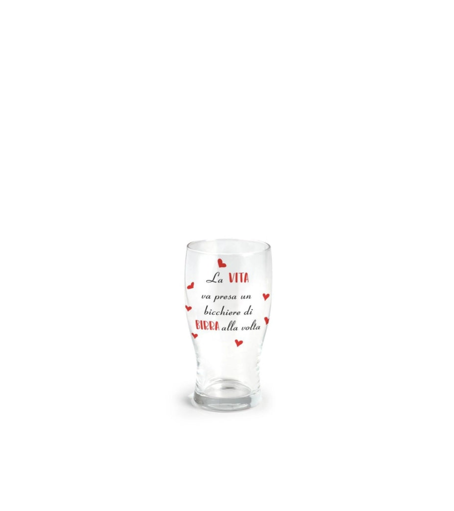 Bicchiere per birra 40 cl con scritta la vita va presa un bicchiere di birra alla volta