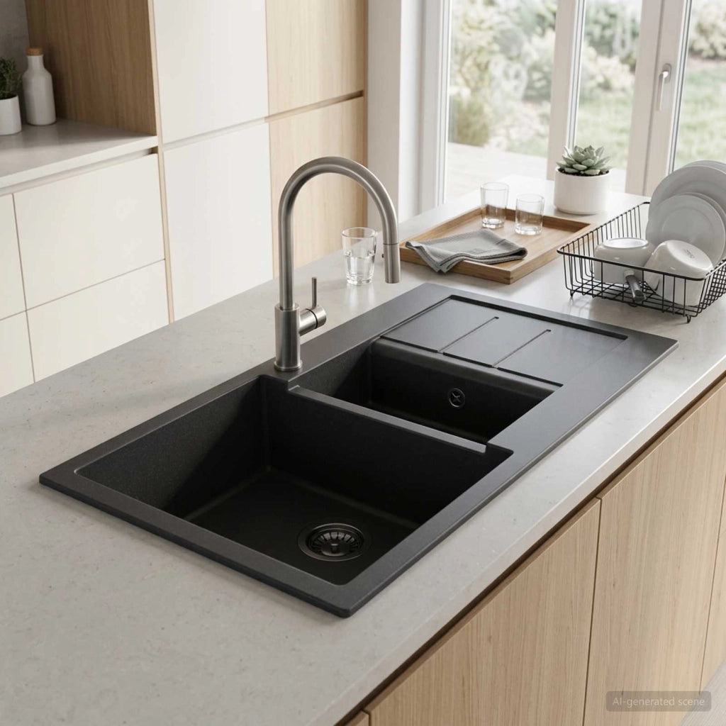 Lavello da cucina a doppia vasca Granito 80 x 50 x 30,5 cm 42053746
