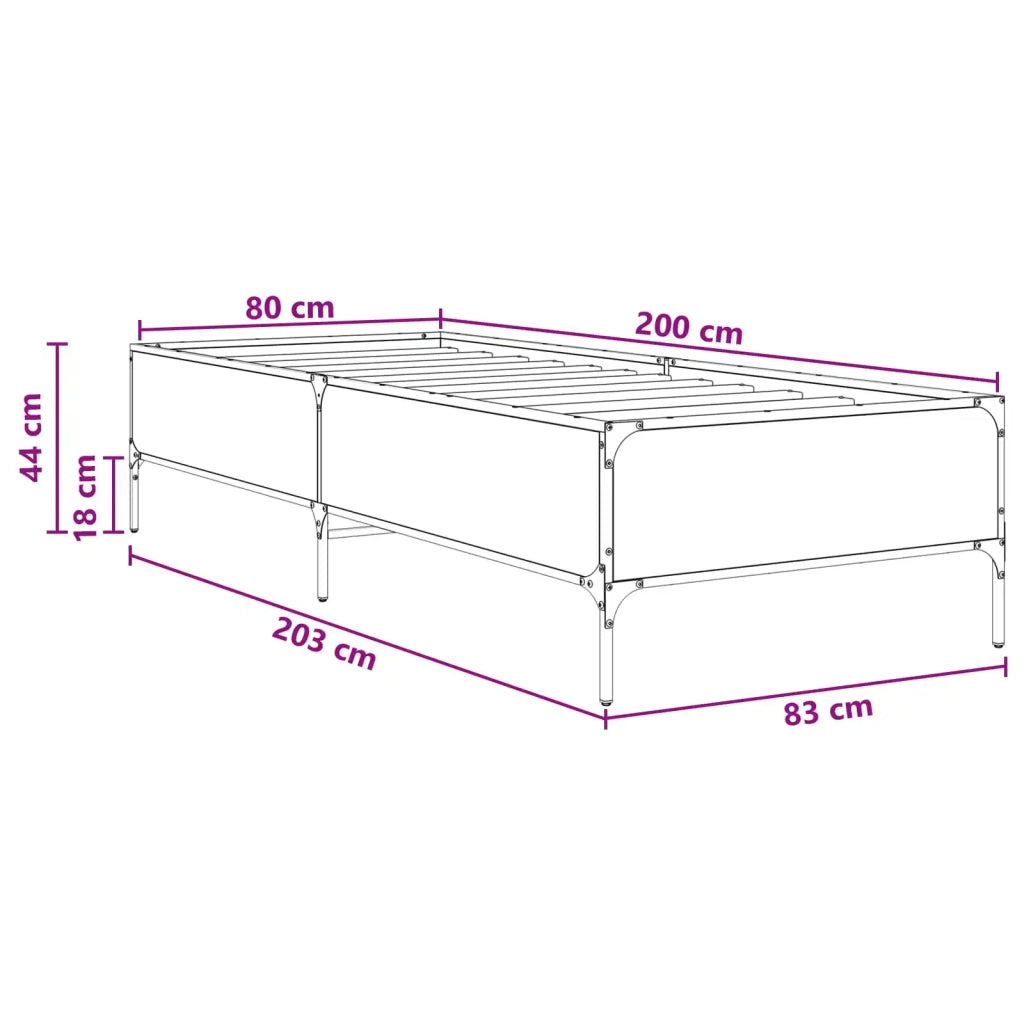 Struttura del letto Legno antico 80 x 200 cm 8009121