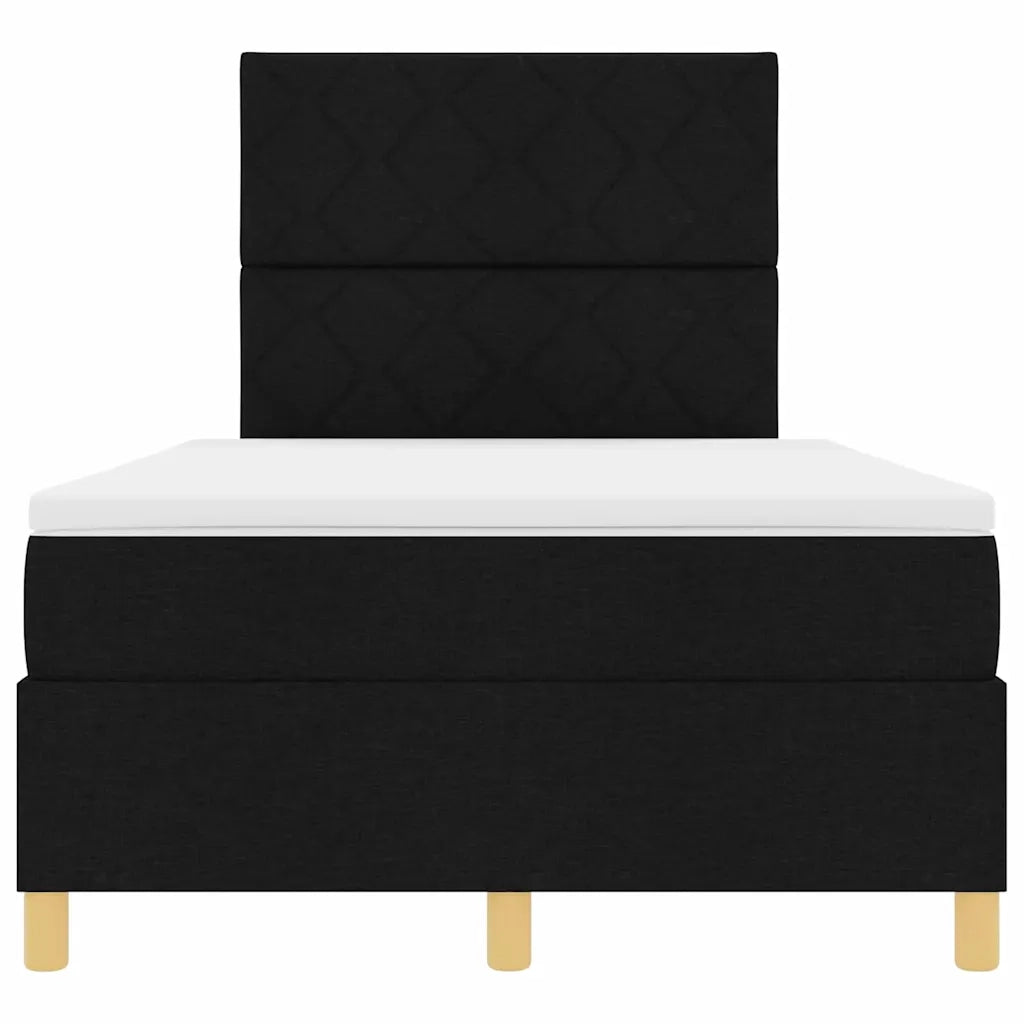 Letto a molle con materasso Nero 120 x 200 cm Tessuto 3339688