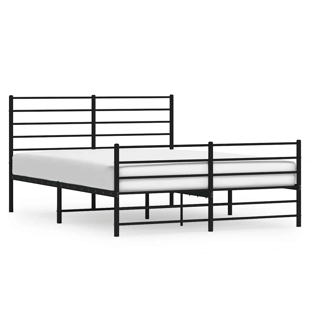 Giroletto con Testiera e Pediera Metallo Nero 135x190 cmcod mxl 80543