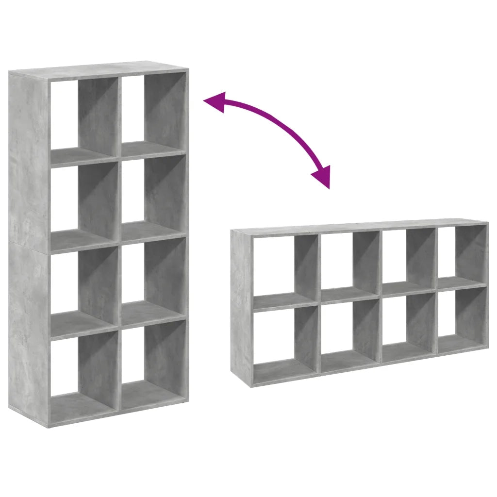 vidaXL Libreria Divisorio Grigio Cemento 69,5x29x137,5cm in Truciolato