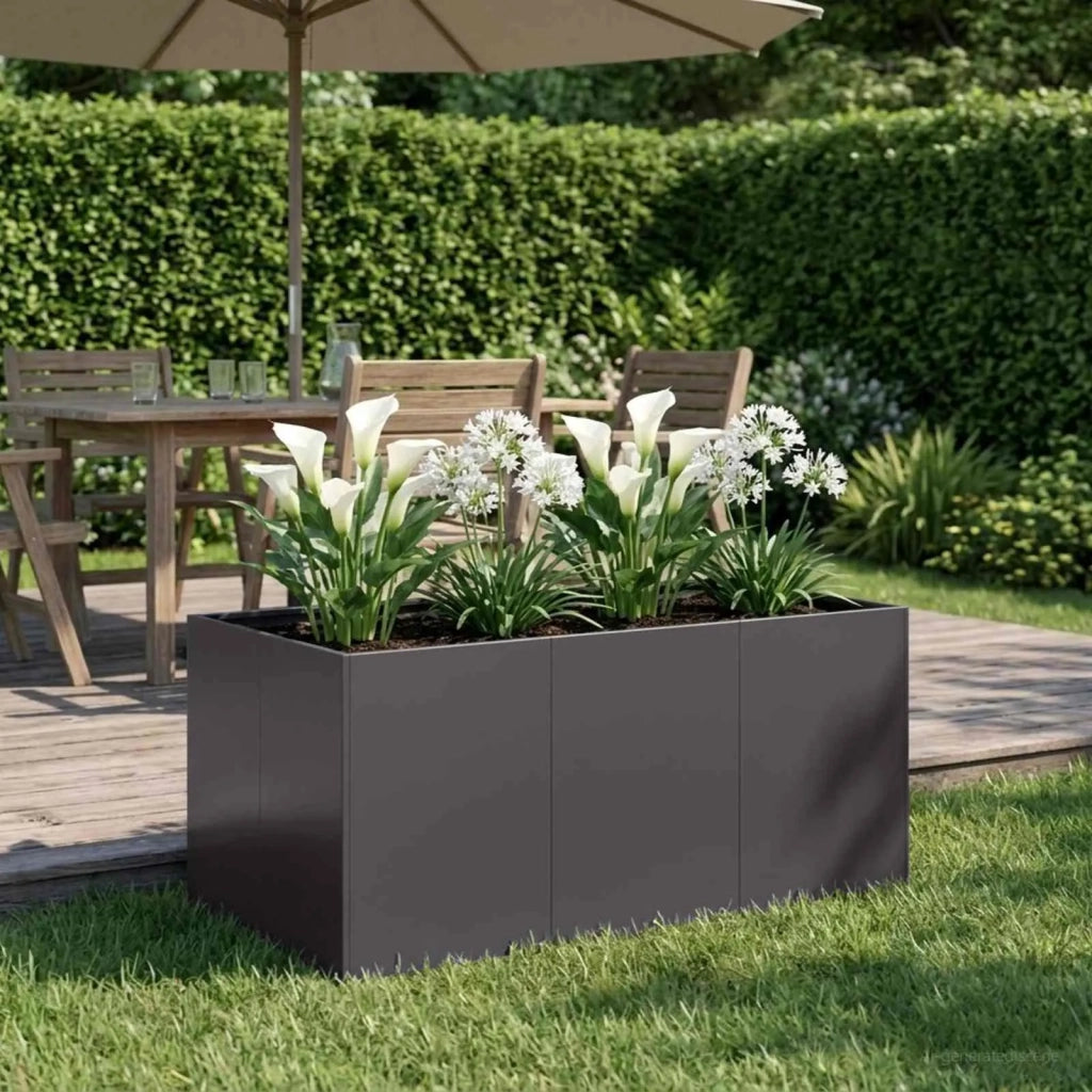 Vaso da giardino Nero 120 x 80 x 60 cm 8005925