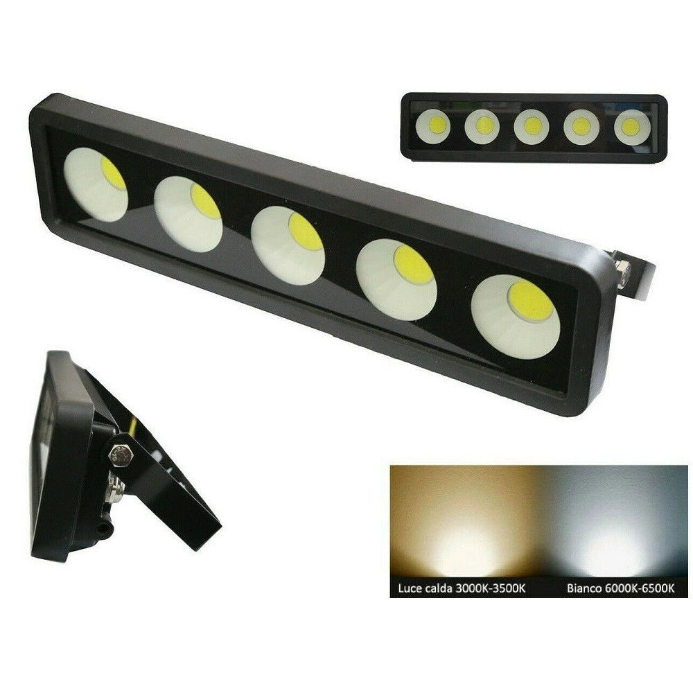 Trade Shop - Faro A Led Da Esterno Slim Faretto Sottile Ip65 50 Watt Led Flood Con Staffa - -bianco Caldo      -