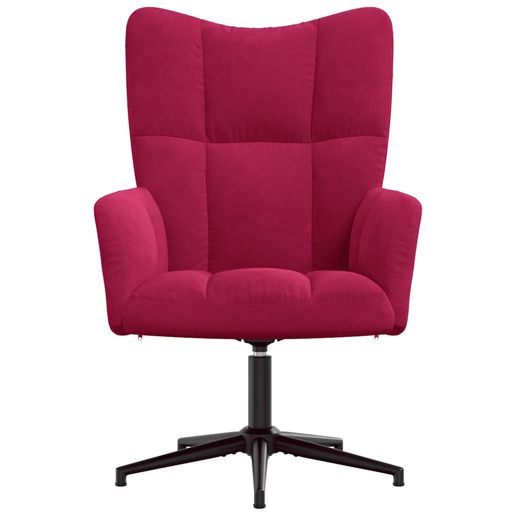 vidaXL Sedia Relax Rosso Vino in Velluto