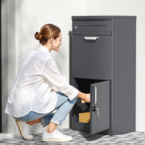 Toboli Cassetta postale per pacchi antracite 500 x 370 x 1120 mm Portapacchi con serratura