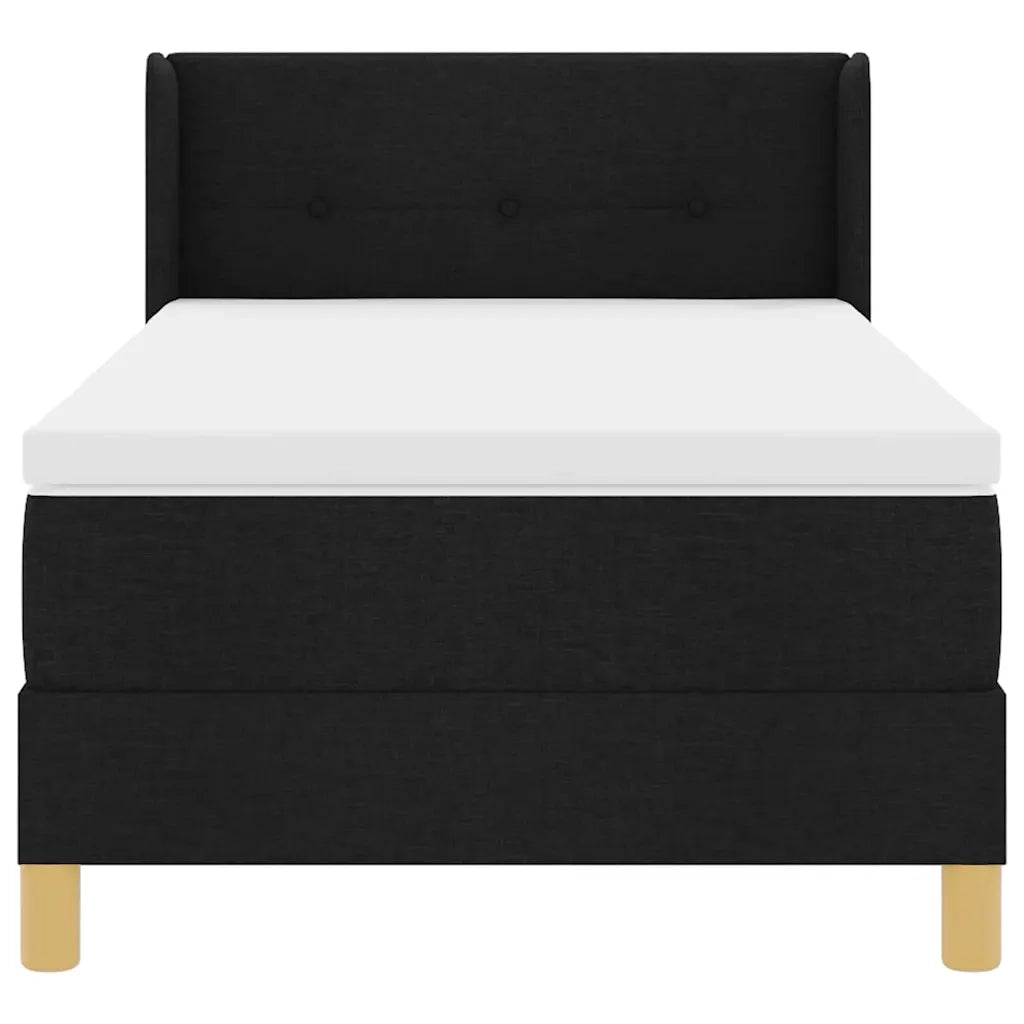 Letto a molle con materasso Nero 200 x 100 cm Poliestere