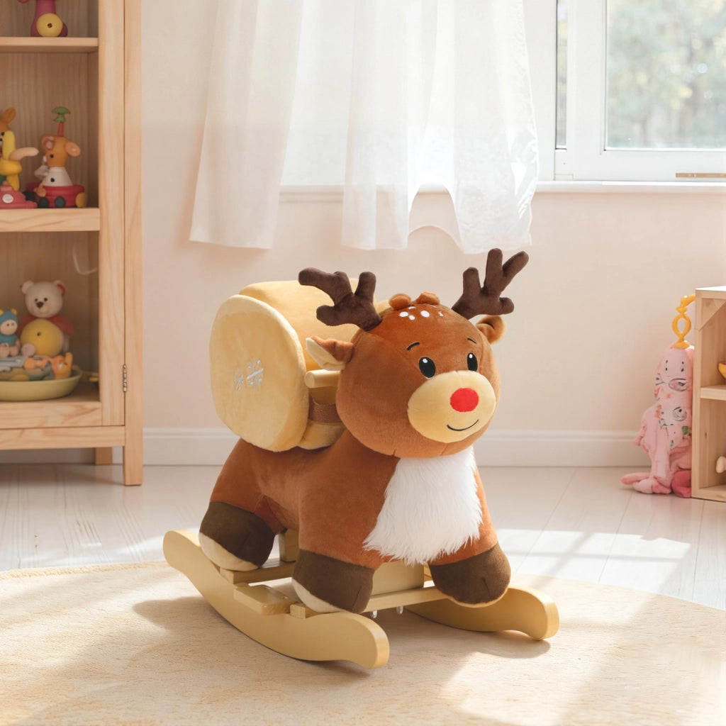Cavallo Dondolo per Bambini ¨C zephmum ¨C Marrone 65x32x55 cm