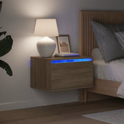 Comodini a Parete con luci LED 2 pz Rovere Sonomacod mxl 108964