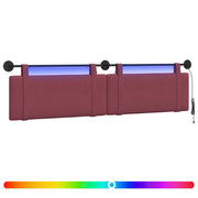 Testiera | Testata sospesa Con luce LED Rosso Vino Tessuto