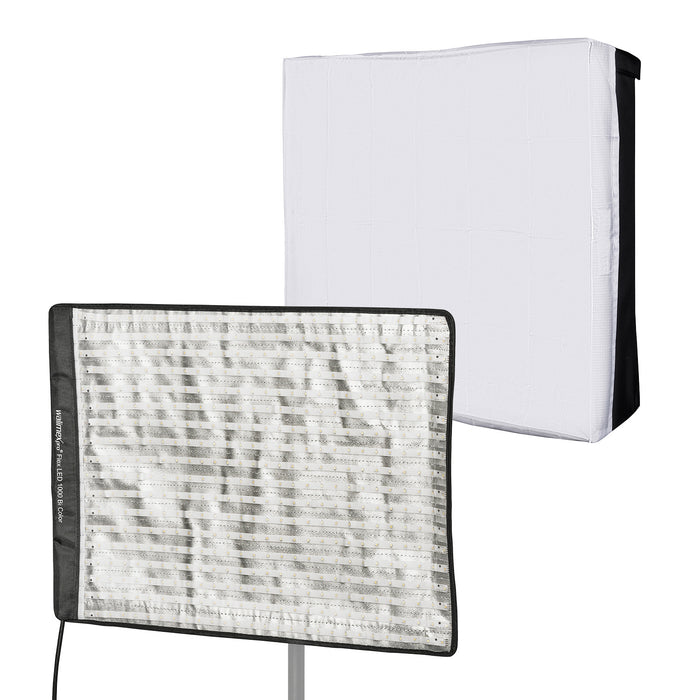 Flex 1000 LED Set Pannello luminoso a LED bicolor con softbox con diffusore frontale, lampada da 100 W, 3690 Lux/1m, luce fotografica dimmerabile, accessori fotografia