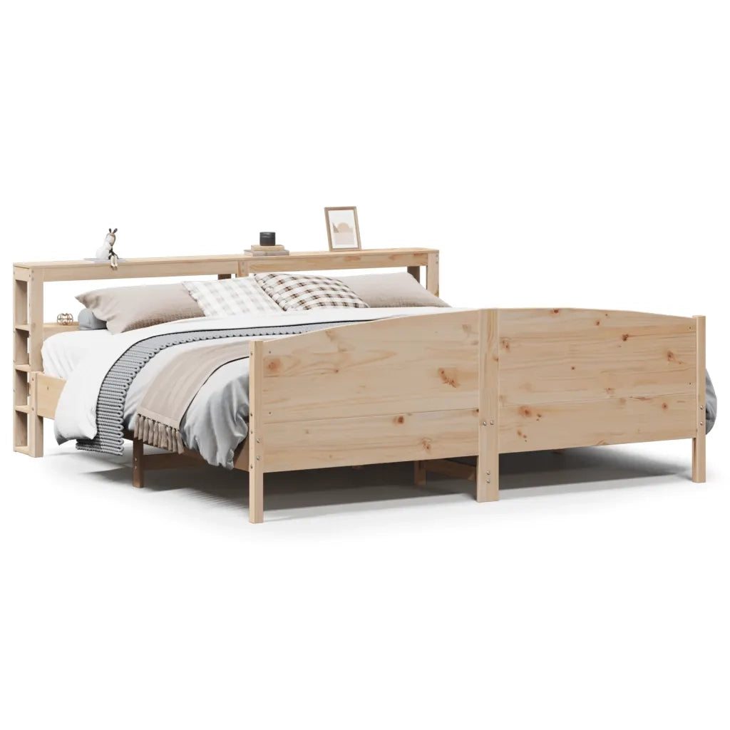 Letto senza Materasso-Struttura Letto 180x200 cm in Legno Massello di Pino 719882