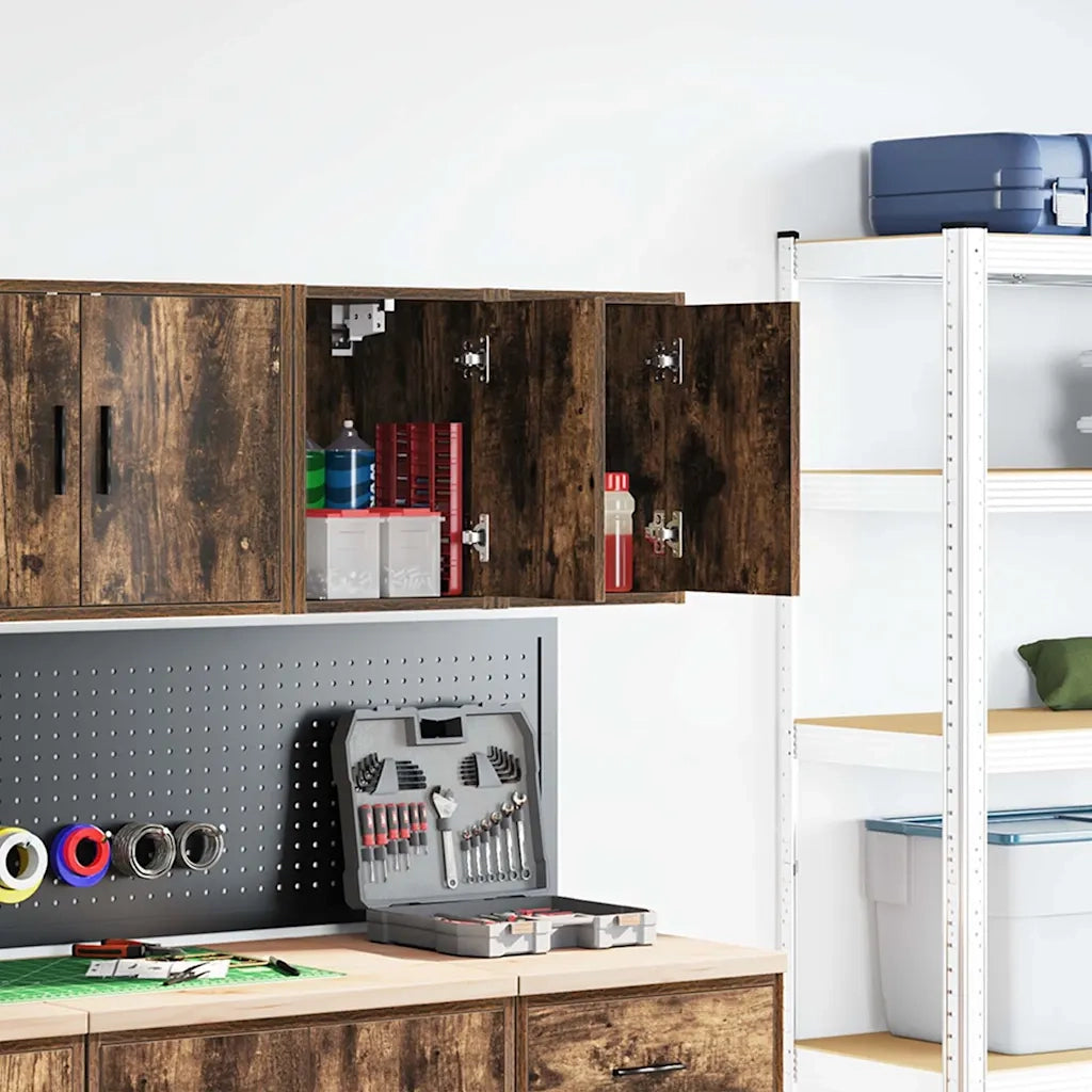 Pensili per Garage 2 pz Rovere Fumo in Legno Multistrato CFW5426019