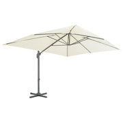 Ombrellone da giardino a sbalzo-Ombrello da Balcone con palo in alluminio 400x300 cm Sabbia