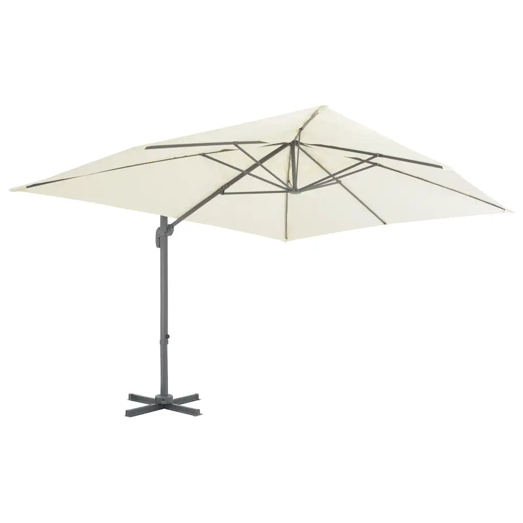 Ombrellone da giardino a sbalzo-Ombrello da Balcone con palo in alluminio 400x300 cm Sabbia