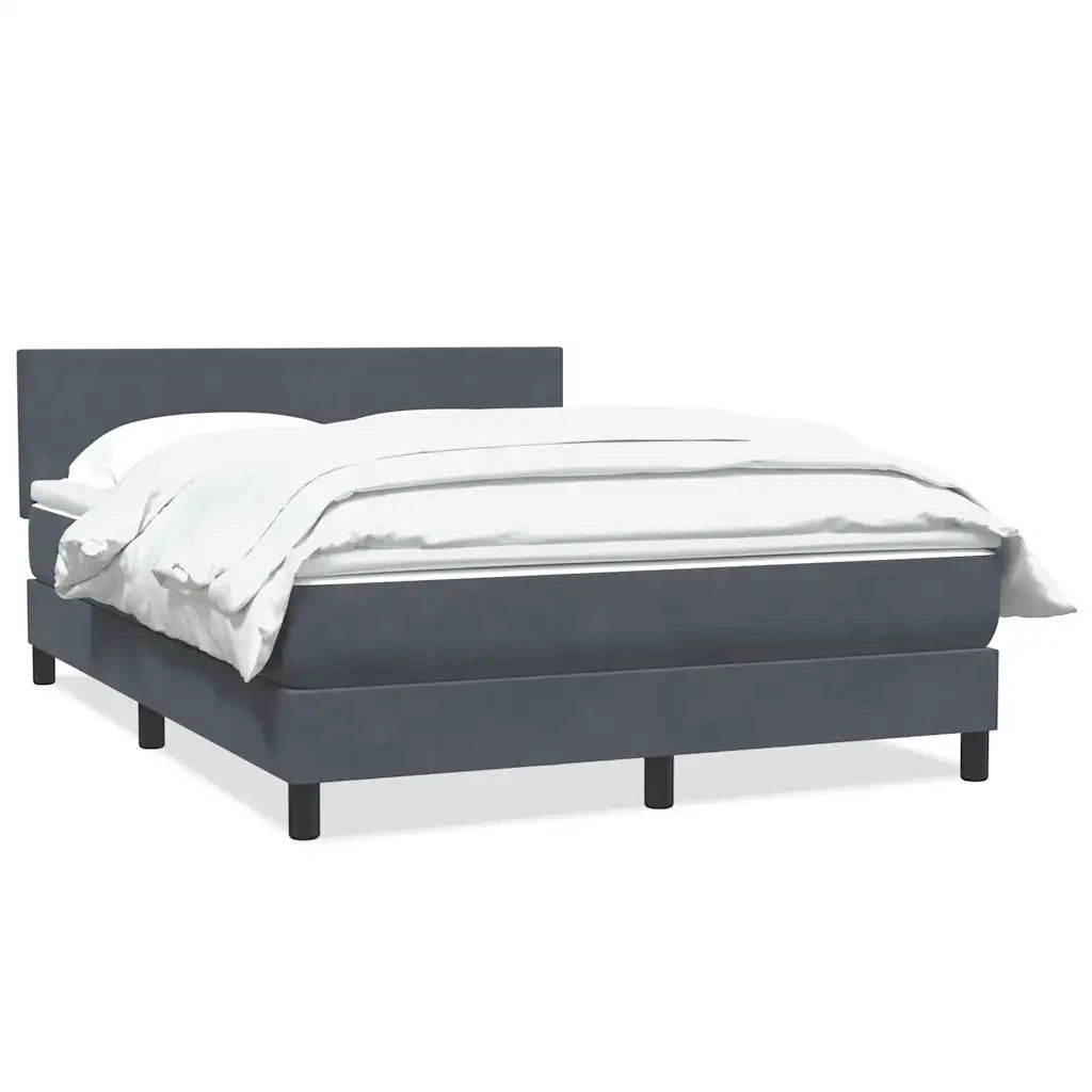Giroletto a Molle con Materasso Grigio Scuro 140x220 cm Velluto 3316066