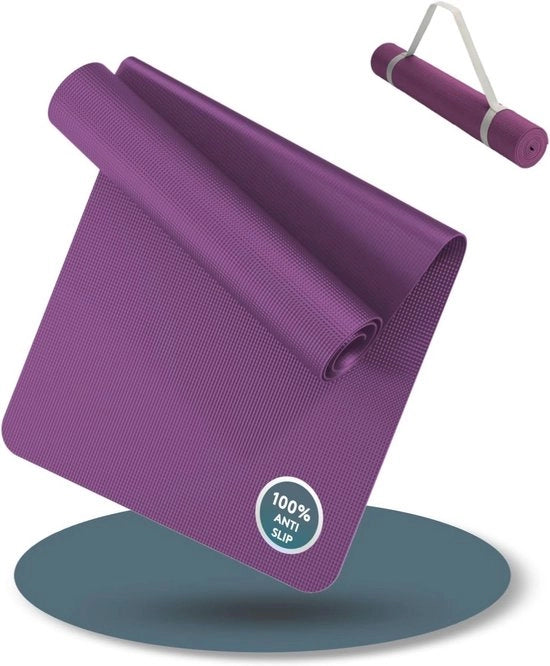Mat Yoga - 180x60cm - Con Inclusa Cintura - Antislip Extra - 4 mm di Spessore - Mat Gymnastica e Fitness - Workout e Yoga - Mat Sport per Yoga in Casa