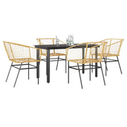 vidaXL Set da Pranzo da Giardino 5pz Polyrattan Vetro
