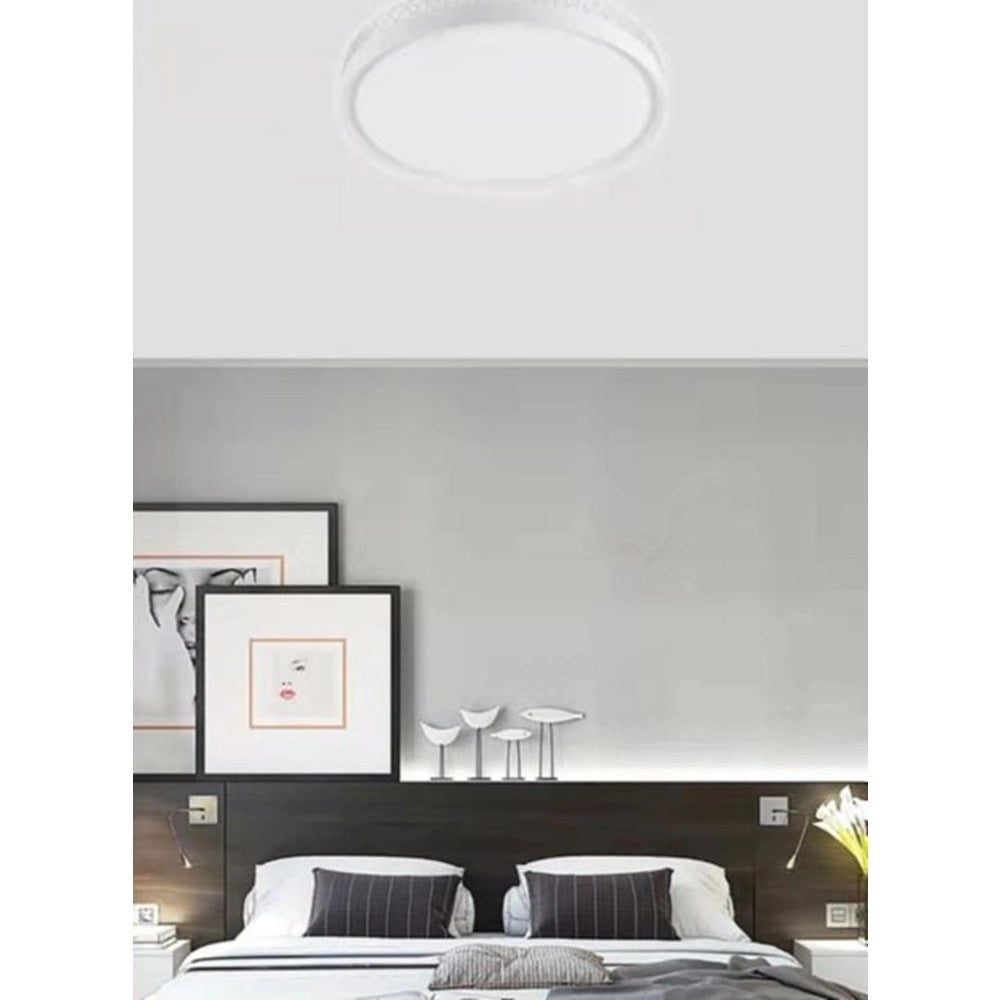 Trade Shop - Plafoniera Da Soffitto 60w Tondo Con Striscia Luce Fredda Fst-50a17116 Interno 49cm -