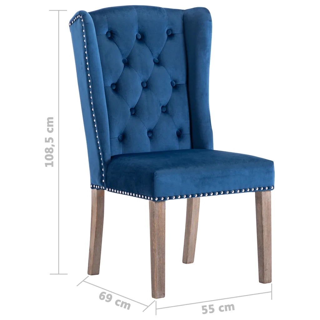 Sedie da Pranzo 2 pz Blu in Velluto cod mxl 29103