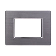 Placca In Alluminio Serie Space 3P Colore Silver Compatibile Con Bticino Living Light