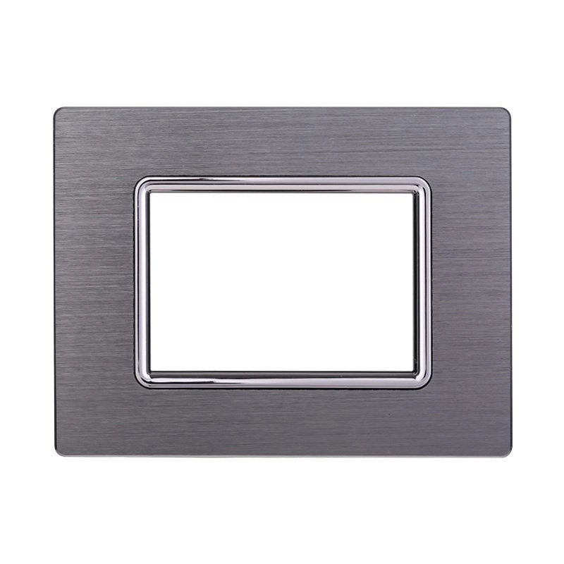 Placca In Alluminio Serie Space 3P Colore Silver Compatibile Con Bticino Living Light