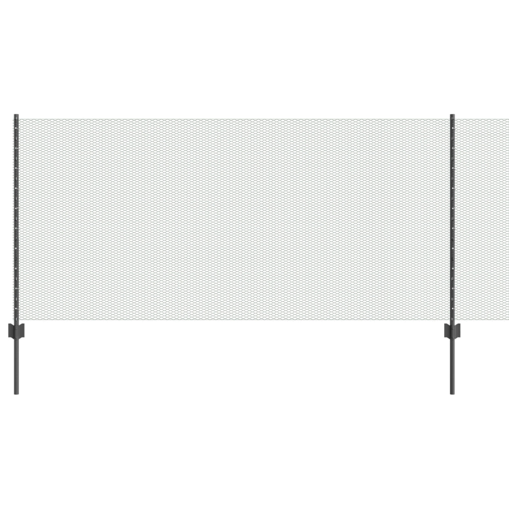 Pali per Recinzione 10 pz U-Channel Grigi 100 cm in Acciaio