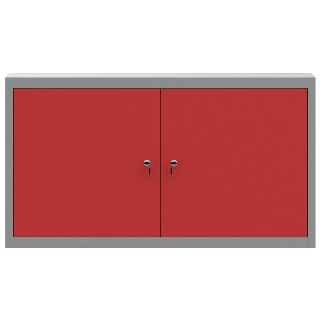 Armadio per attrezzi a muro  Rosso 100x20x55 cm Acciaio