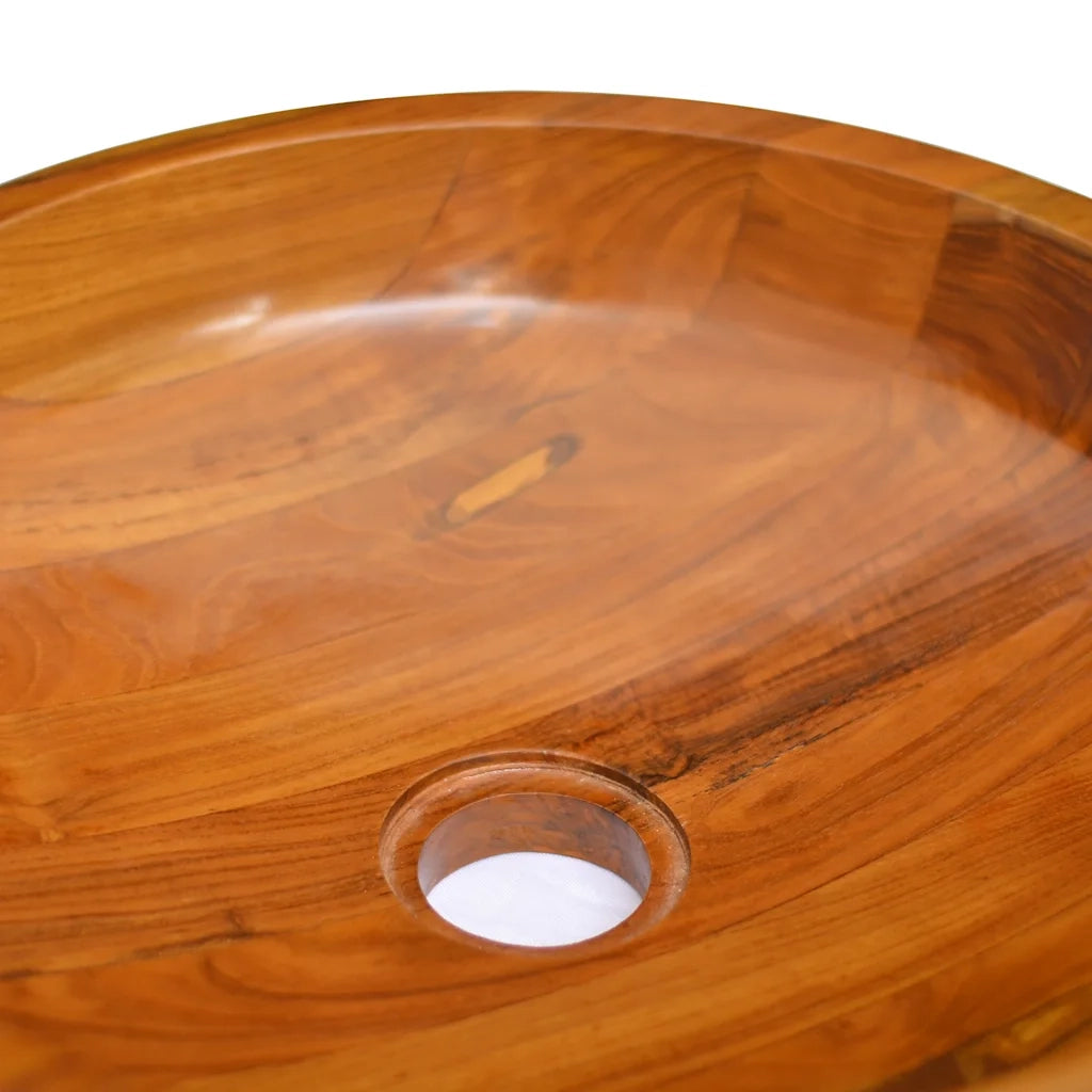 Lavabo-Lavandino in Legno Massello di Teak ¦µ40x10 cm