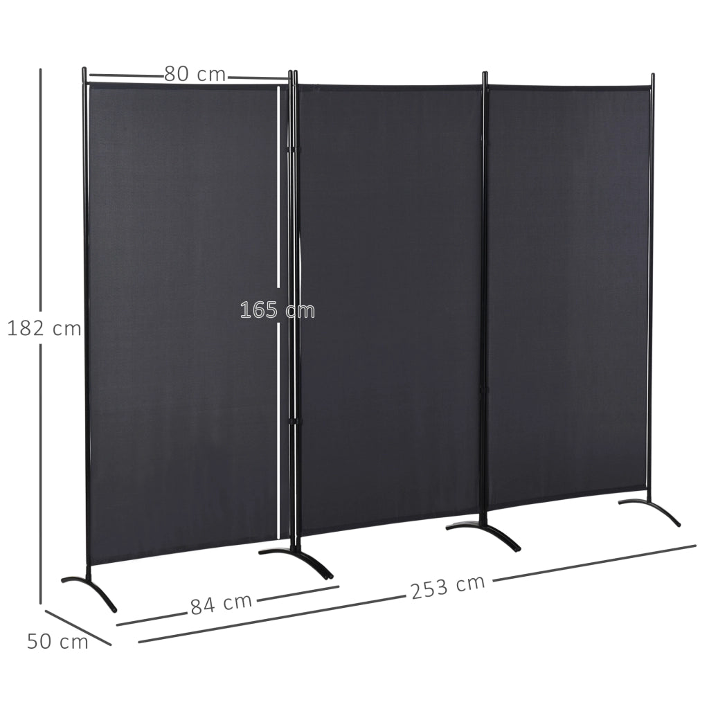 Paravent a 3 pannelli ¨C zephmum ¨C grigio metallo 253x50x182 cm