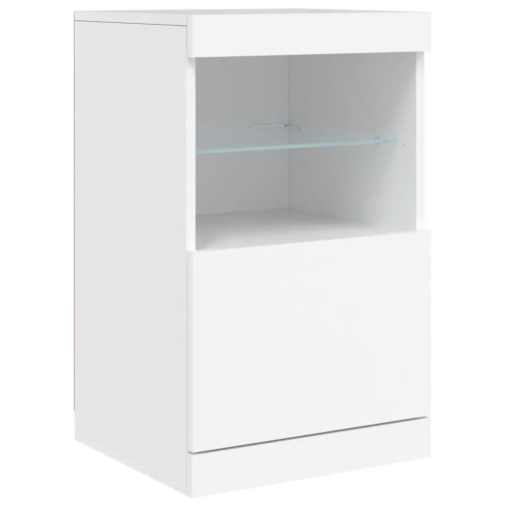 Credenza con Luci LED-Buffet-Armadio da cucina Bianca 41x37x67 cm 433211