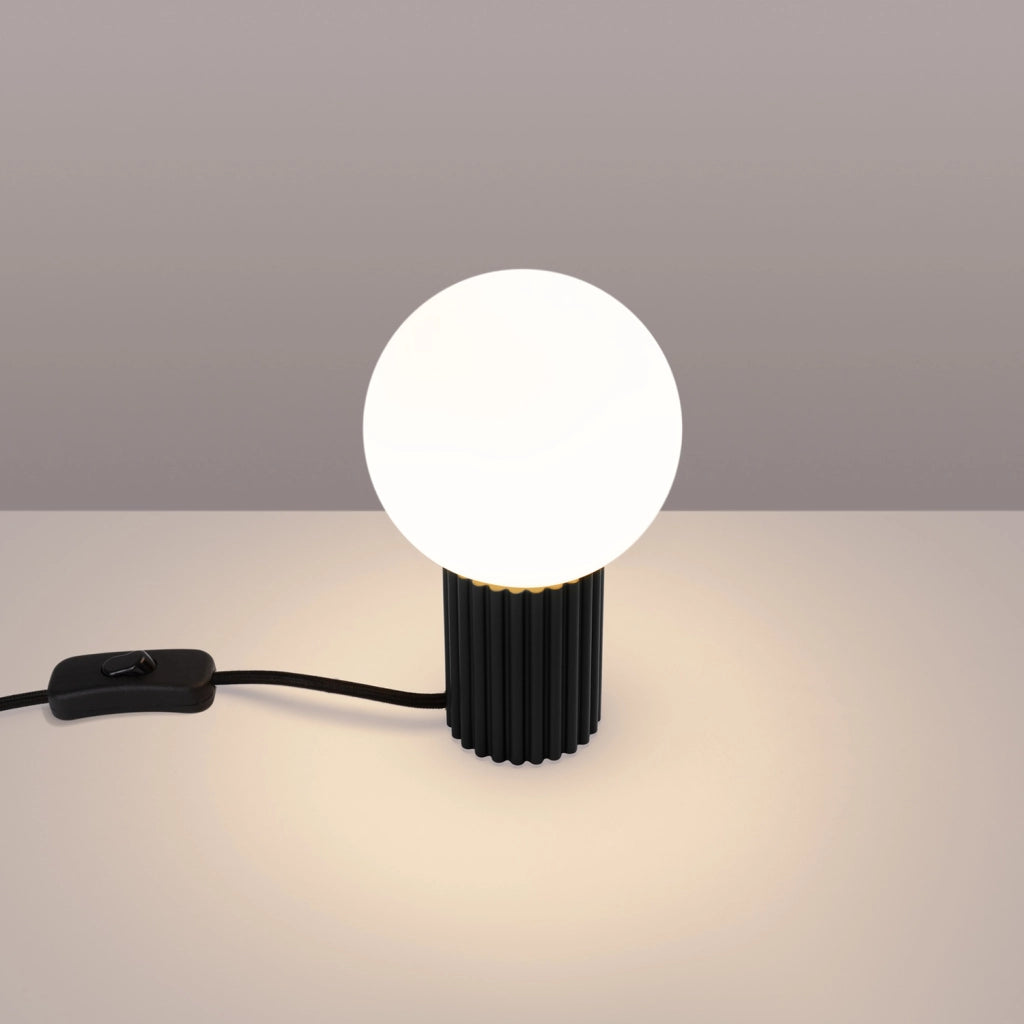 Lampada tavolo SFERA Pure Lume nera globo vetro G9
