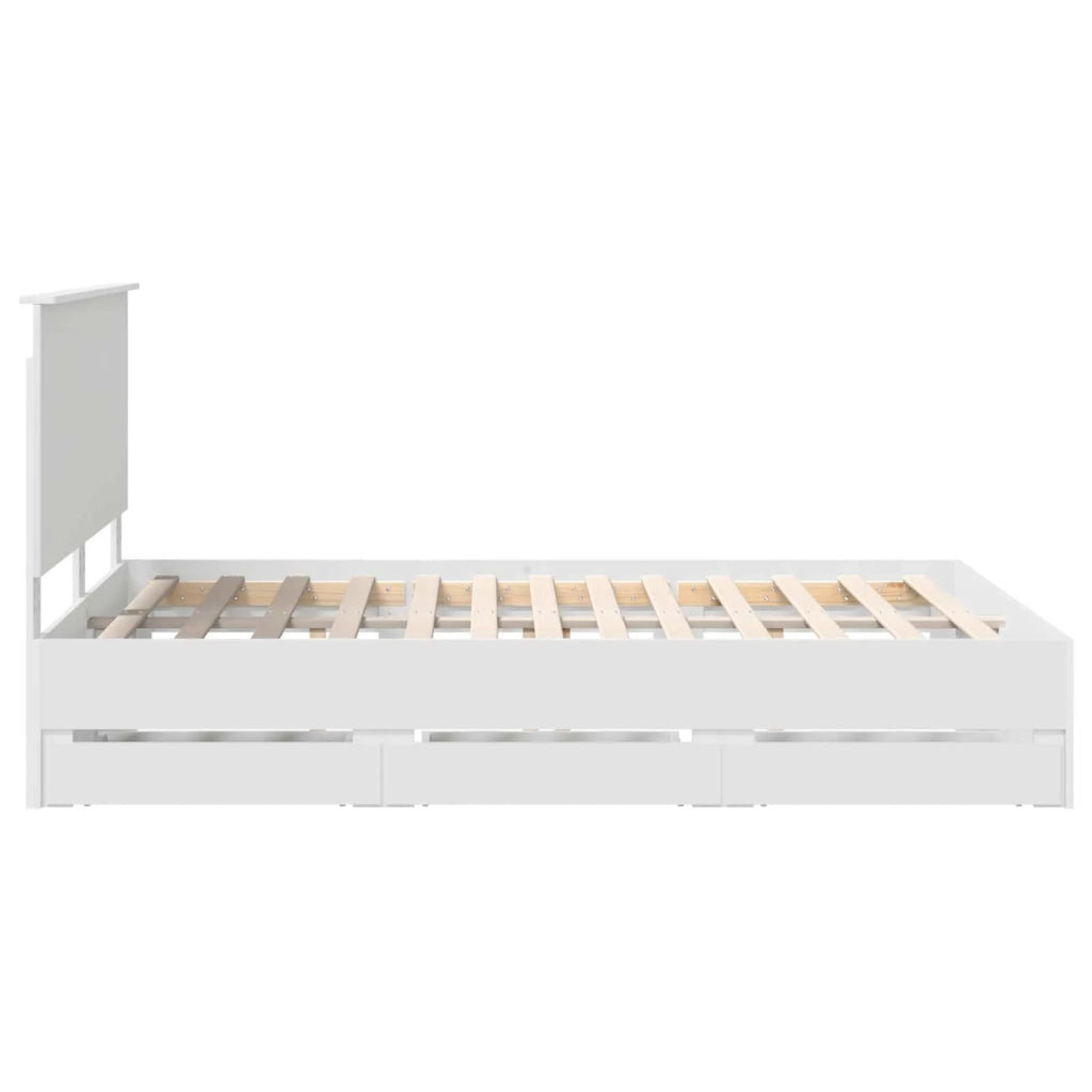Struttura del letto Bianco 140 x 190 cm Legno Ingegnerizzato 3411117