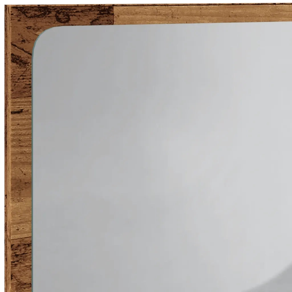 Specchio da Bagno con Luci LED Legno Antico 60x8,5x38 cm