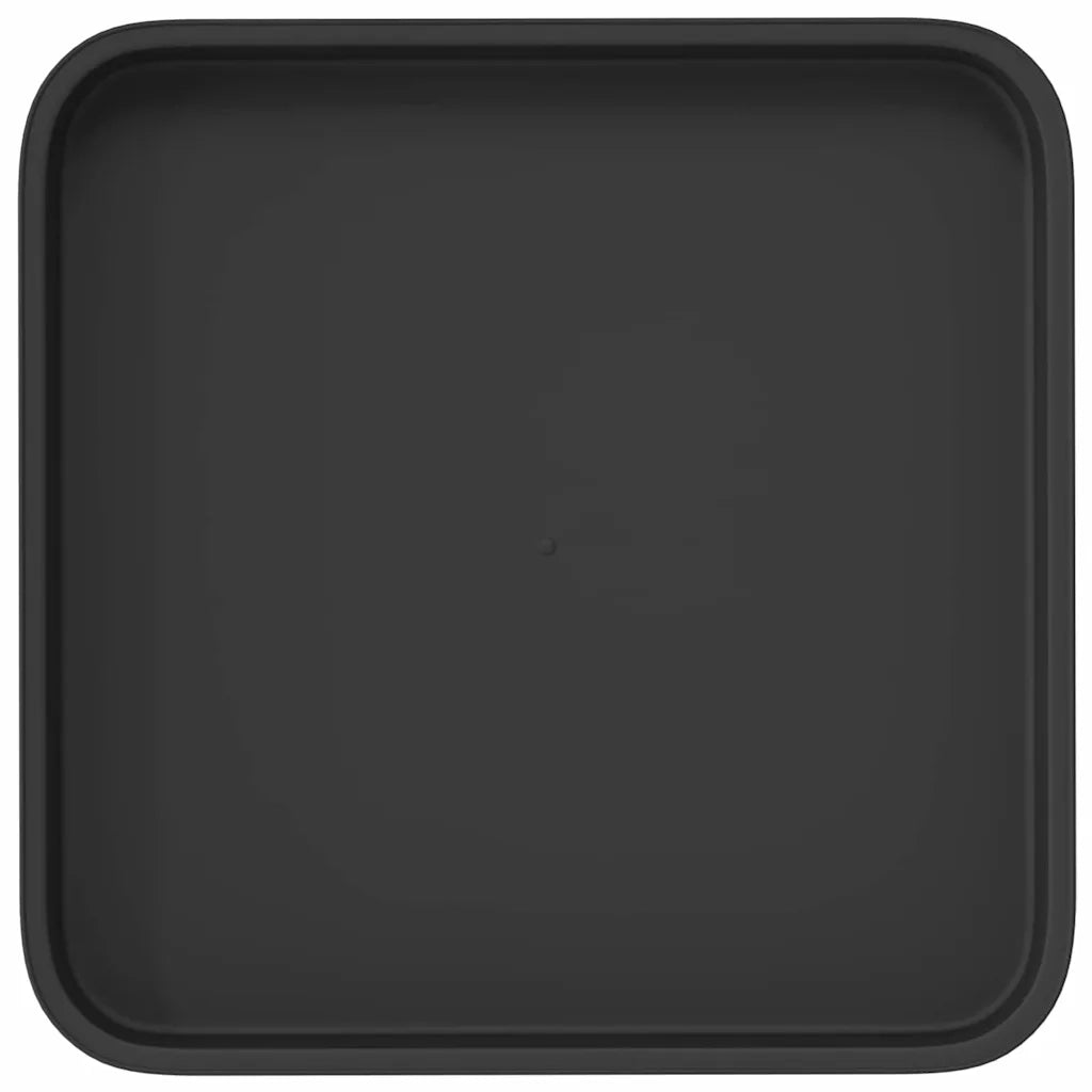 Vassoio Quadrato per Fiori 6 pz Nero 21 x 21 x 2 cm Plastica CFW4491209