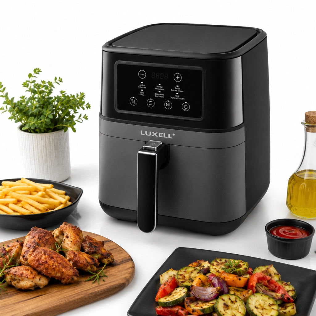 Friggitrice ad Aria 7.5 Litri 1850W Digitale Led 6 Programmi Senza Olio Nero