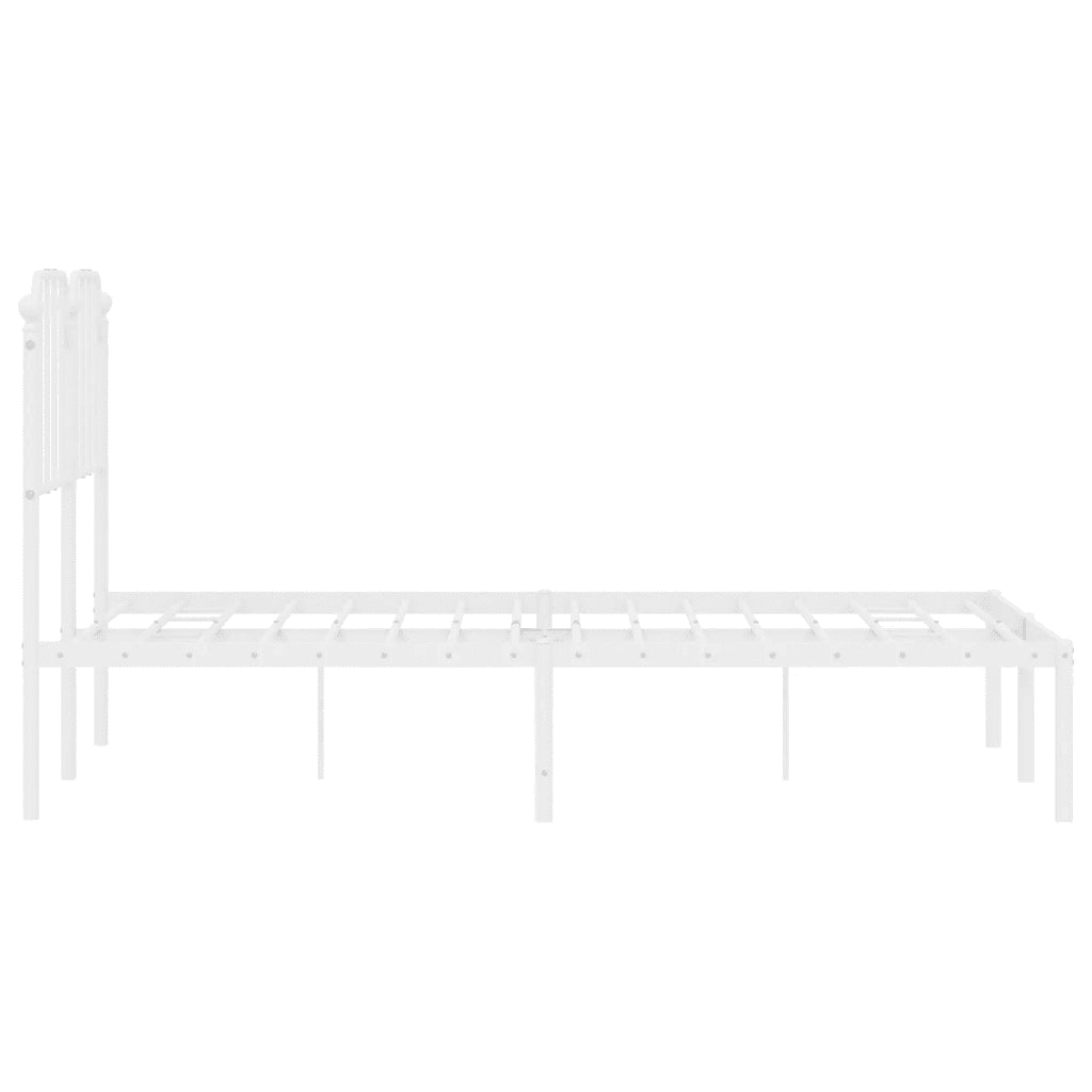 Giroletto con Testiera-Struttura Letto con testiera in Metallo Bianco 120x200 cm 501111