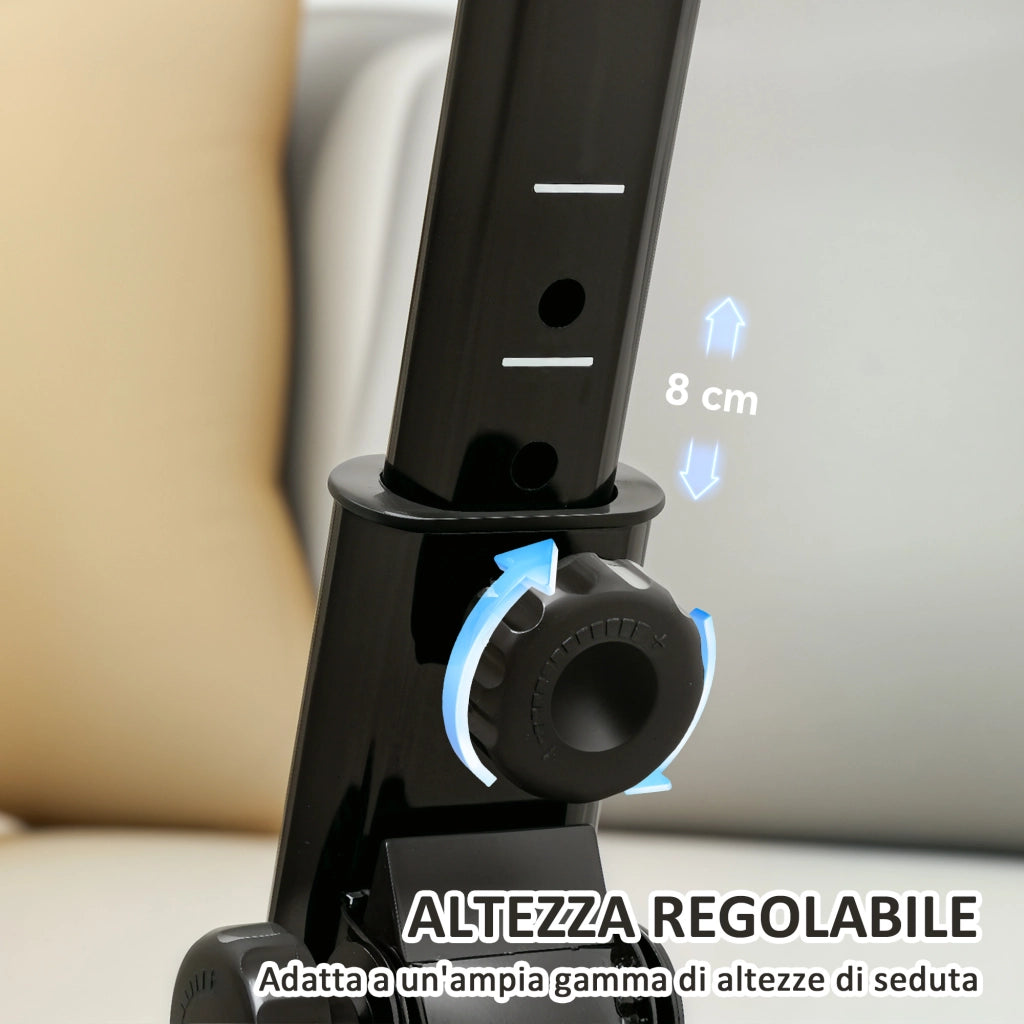 Cyclette Pieghevole per Riabilitazione ¨C Zephmum ¨C Schermo LCD, Manubrio Regolabile, Nero