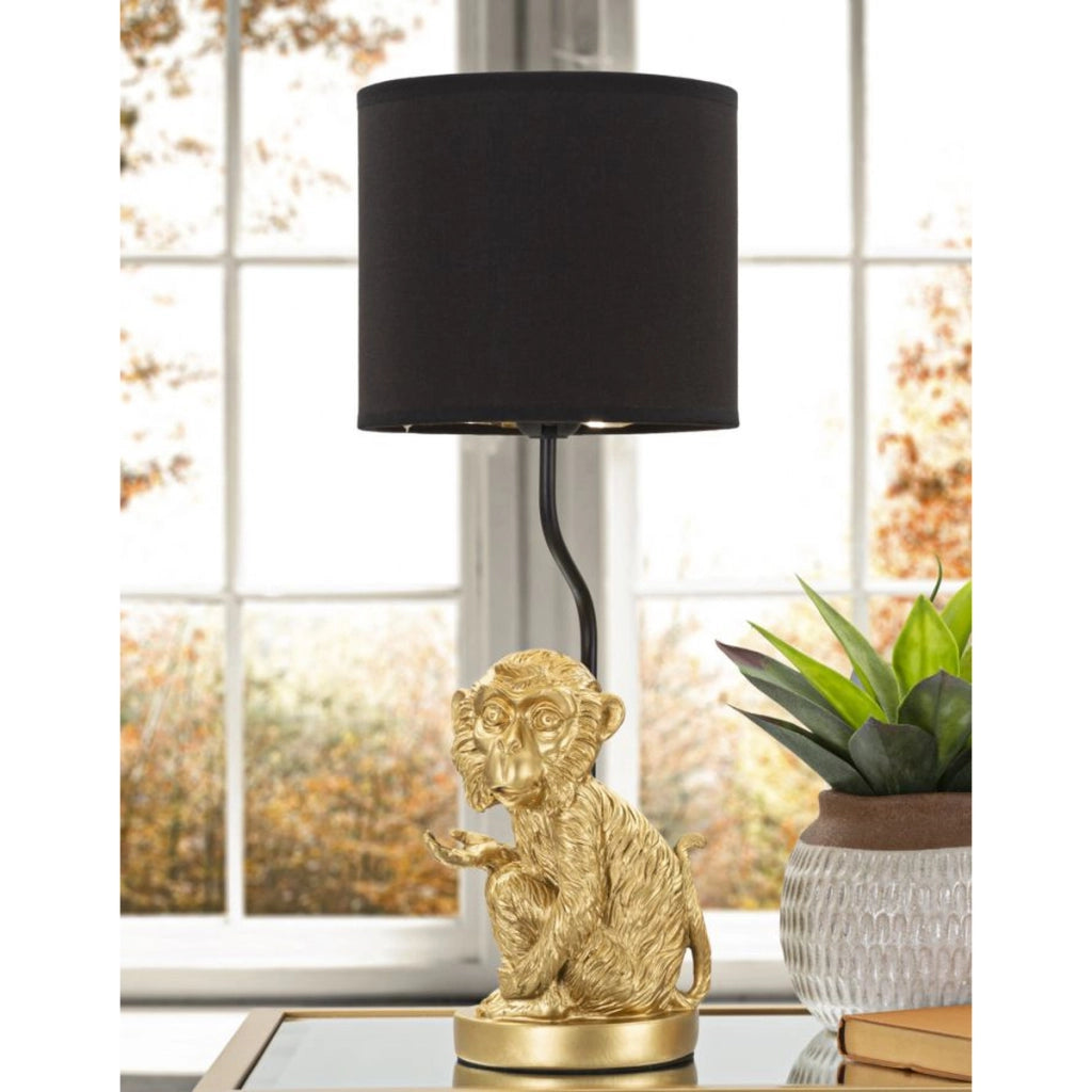 Lampada da Tavolo Scimmia 6, Nero, Poliresina, 20x20x51,5 cm