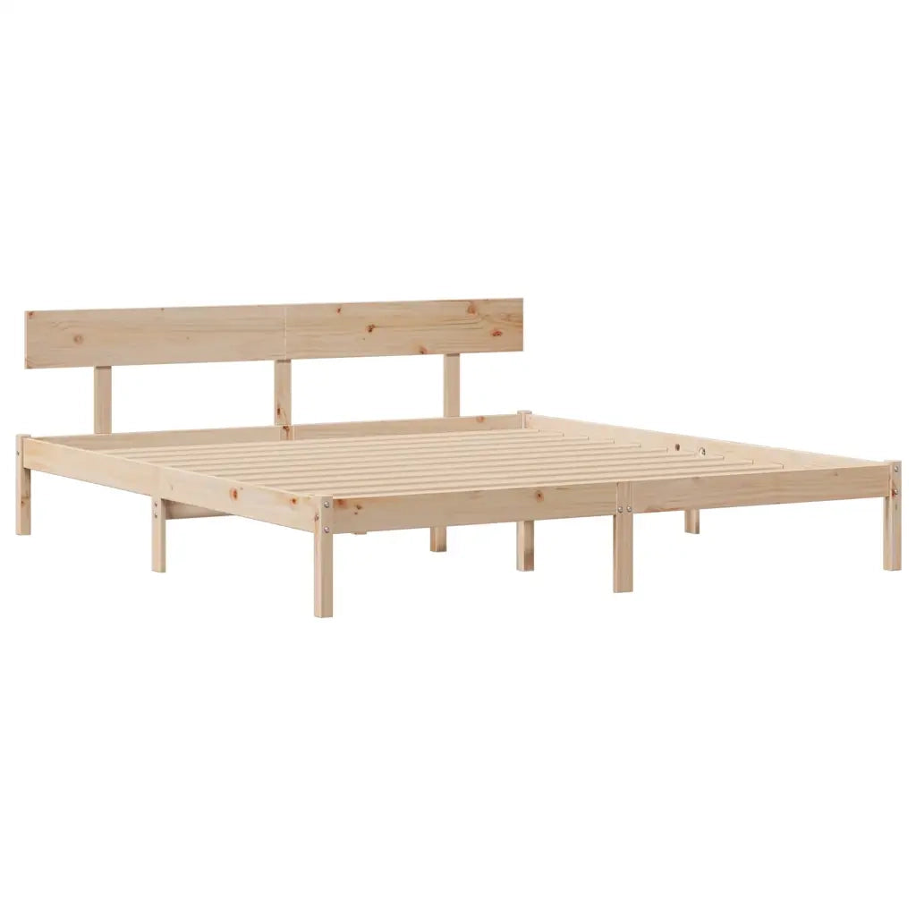 Letto Libreria senza Materasso-Struttura Letto con contenitore 180x200 cm in Legno di Pino 225518